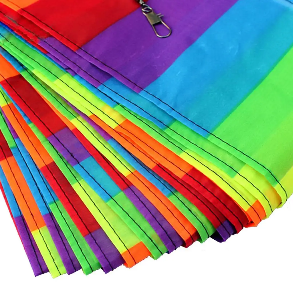 2x 10 ม./15 ม. หางว่าวสายรุ้งไนลอนหลากสีสัน อุปกรณ์เสริมว่าวเดลต้า ของเล่นเด็ก ของขวัญ