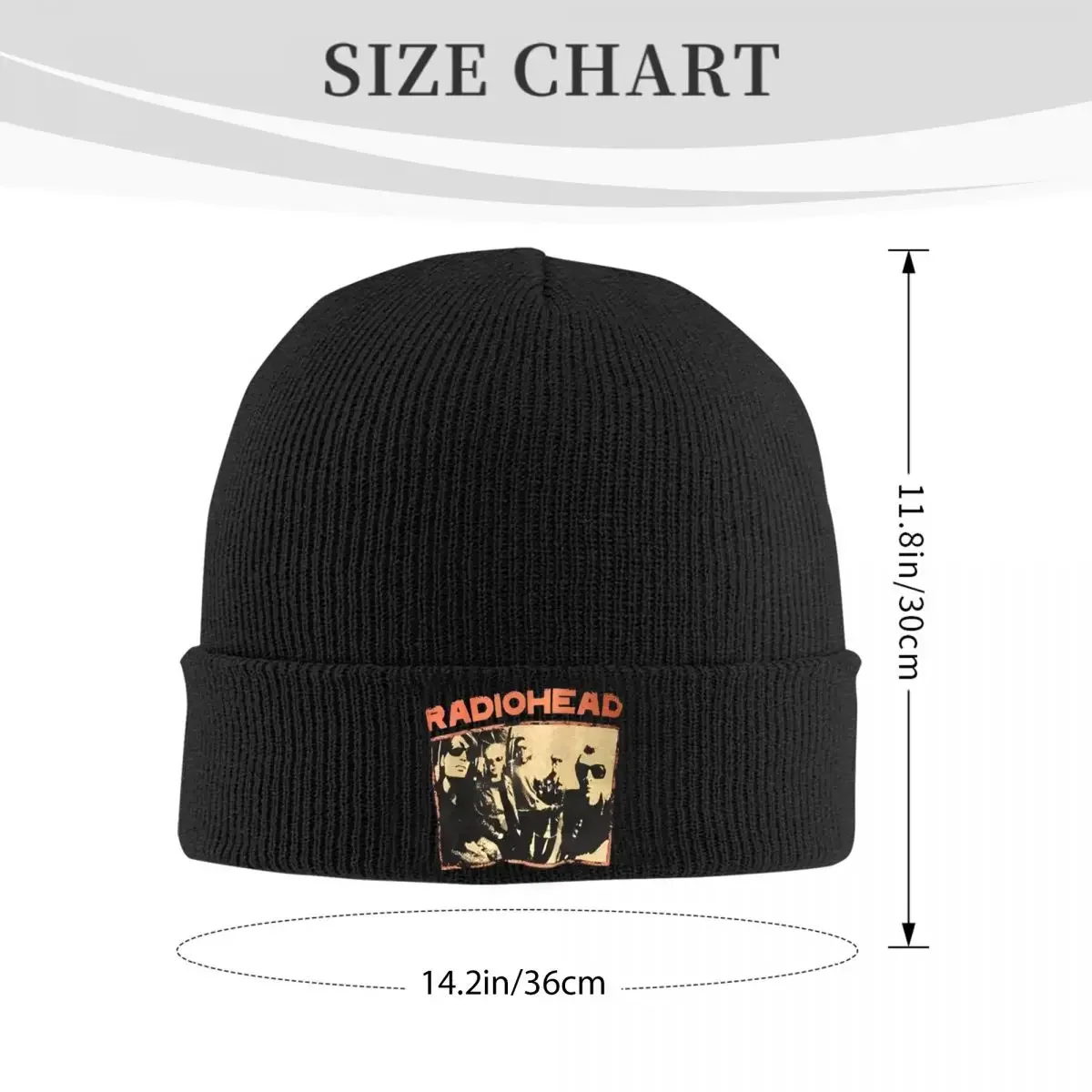 Radiohead Vintage Hip Hop Knit Hat Beanies Winter Hats Warm Acrylic Fashion North America Tour Rock Boy Cap for Men Women Gift