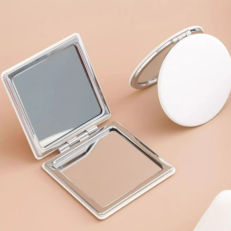 1Pc Draagbare Dubbelzijdige Spiegel Mode Dames Make-Up Spiegel Cosmetische Opvouwbare Compacte Zak Met Make-Up Tool Leuk Cadeau