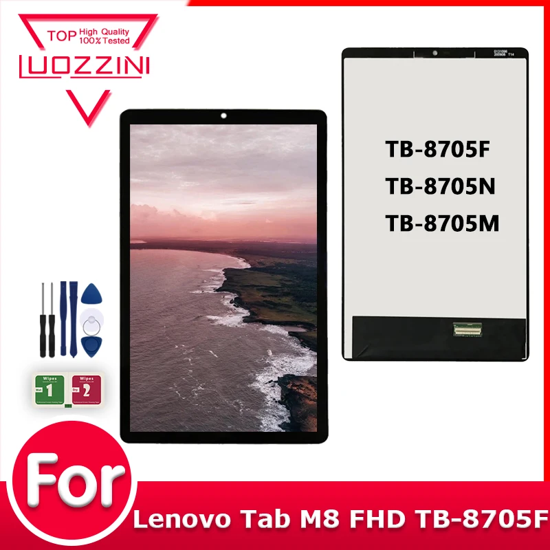 LCD For Lenovo Tab M8 FHD TB-8705F TB-8705N TB-8705M TB-8705 Display Touch Screen Full Assembly Replacement Repair Part LCD