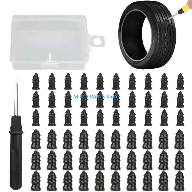 U1JF Crisis Tire Fixing Tool Set 30 Large 30 Small Outlets Driver for Fast Leakage Seal on Road