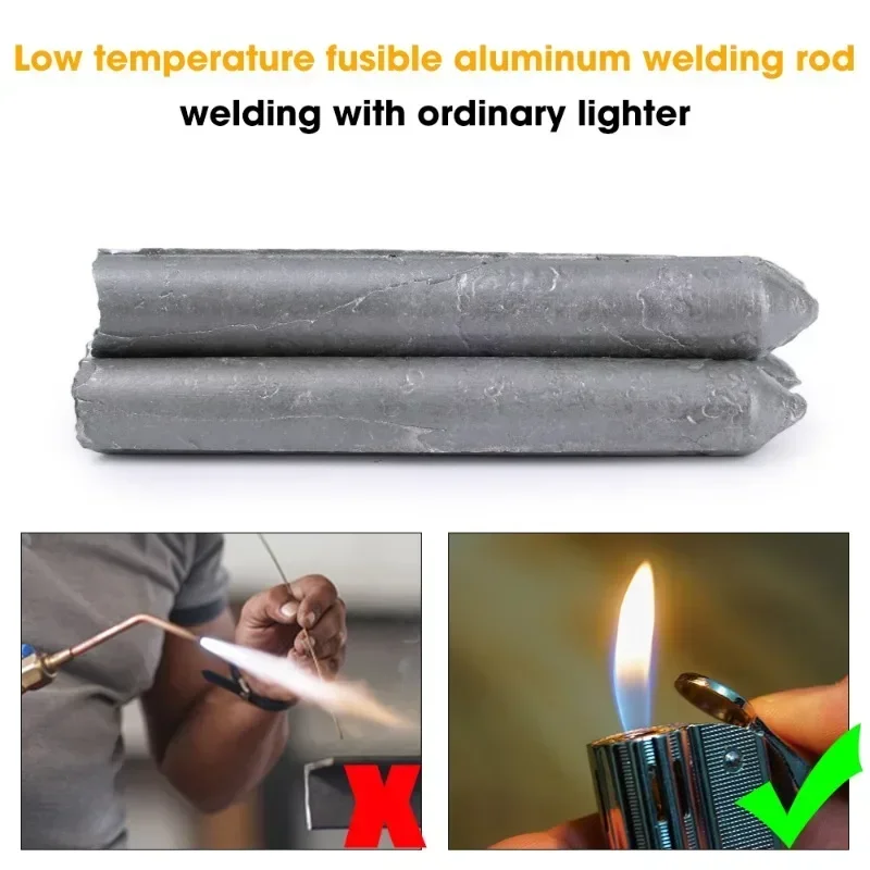 3/12Pcs Low Temperature Melt Aluminum Welding Rods Weld Bars Cored Wire Rod Solder for Soldering Aluminum No Solder Powder