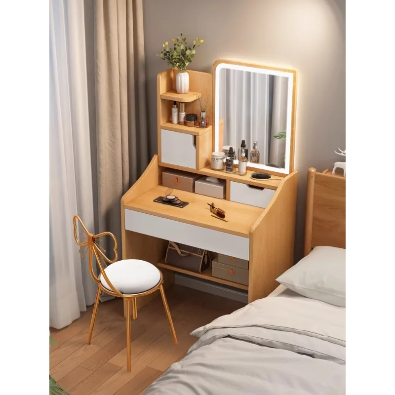 Dressing table, bedroom, modern and minimalist small bedside table, makeup table integrated, simple makeup table storage cabinet