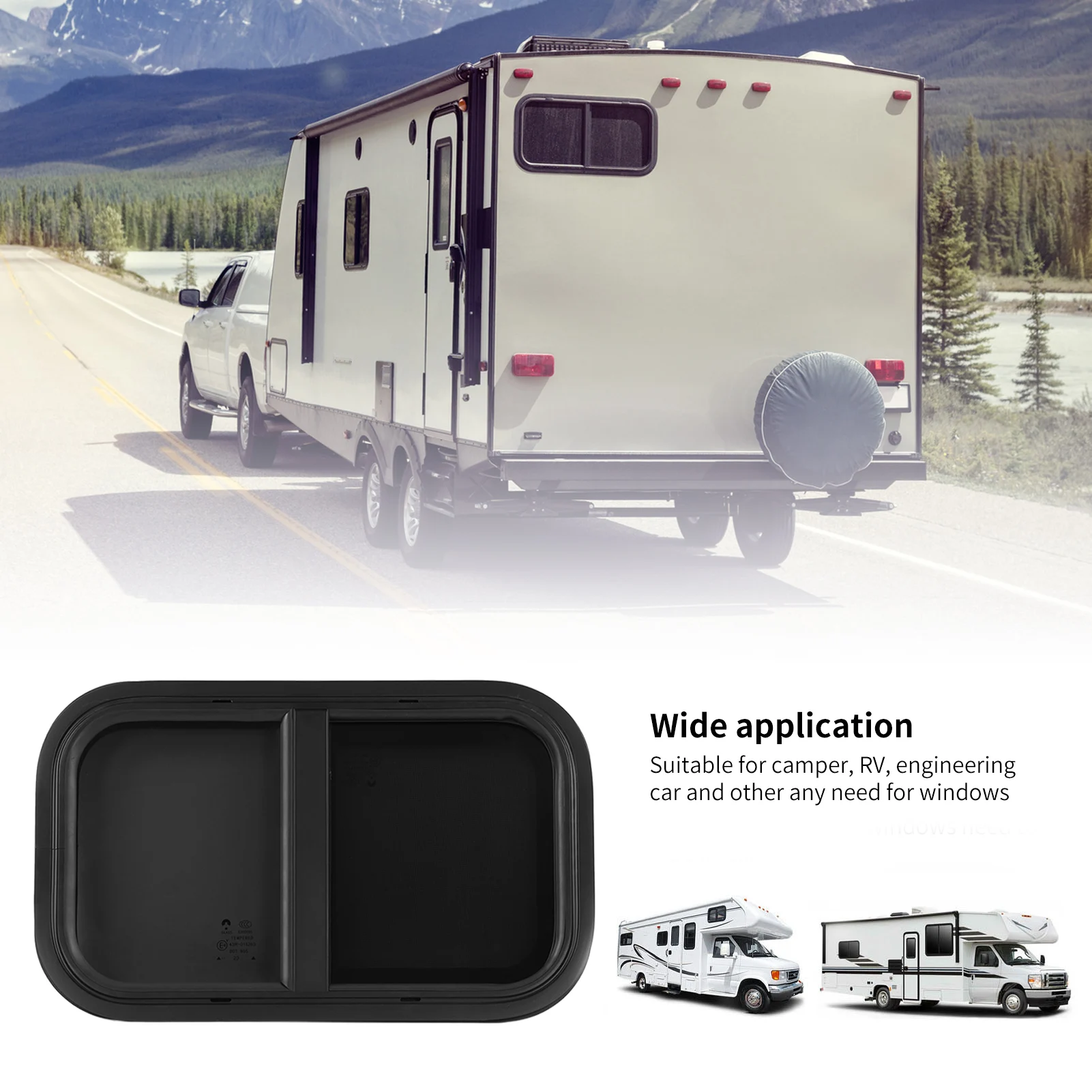 

RV Push Pull Window Rounded Corner Waterproof Sealed UV Proof Smooth Polished For Engineering Vehicle Push Window