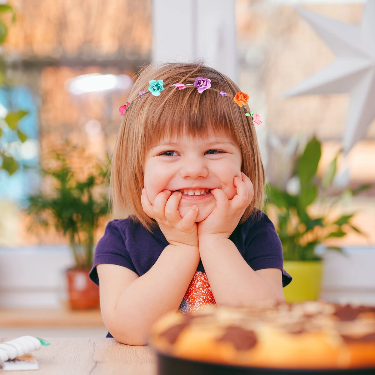 

9 Pcs Glowing Flower Crown Party Headbands Girls Hair Accessories Headdress Headgear Wreath