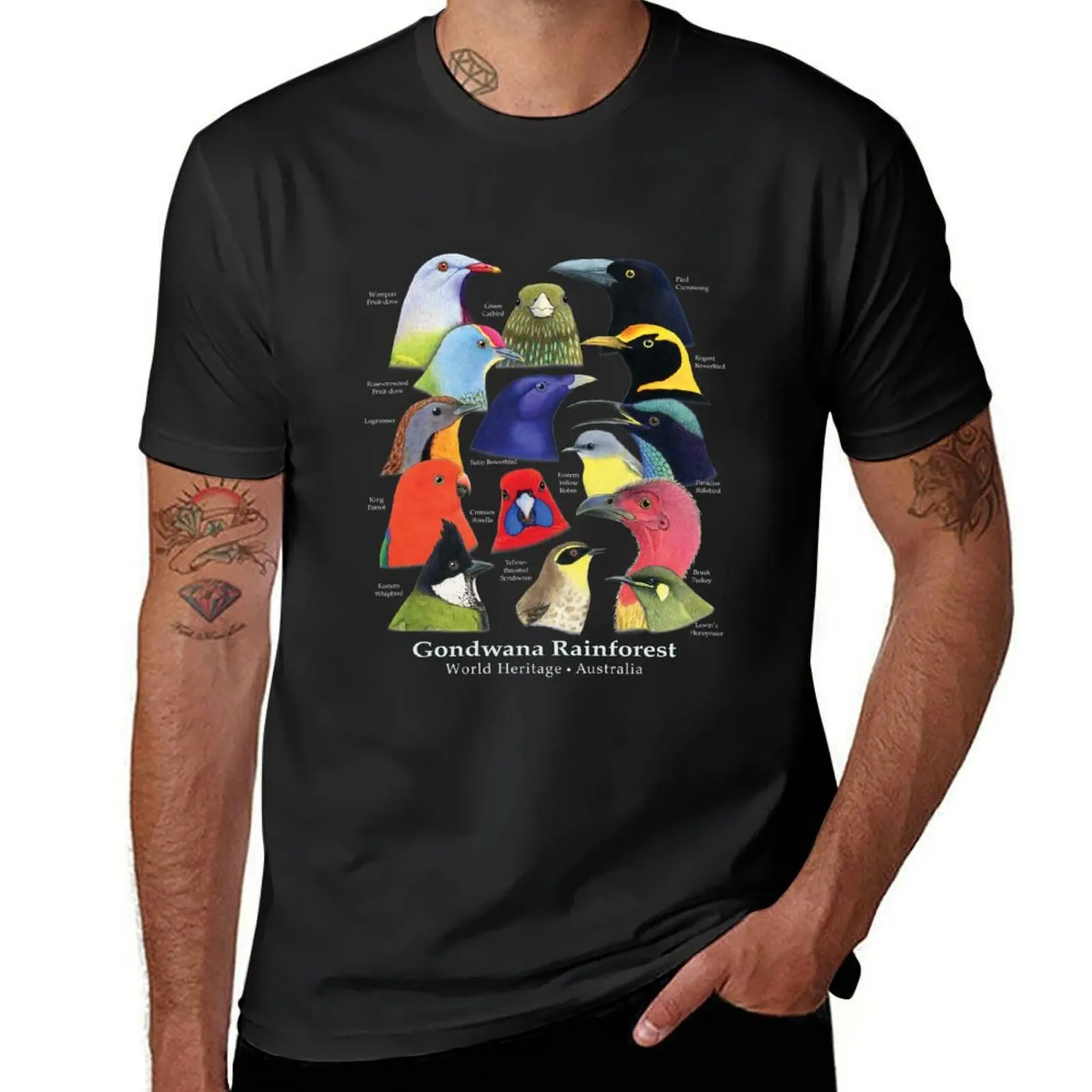 Gondwana Rainforest Birds of Australia - Raising funds for BirdLife Australia T-Shirt for a boy quick drying clothes for men