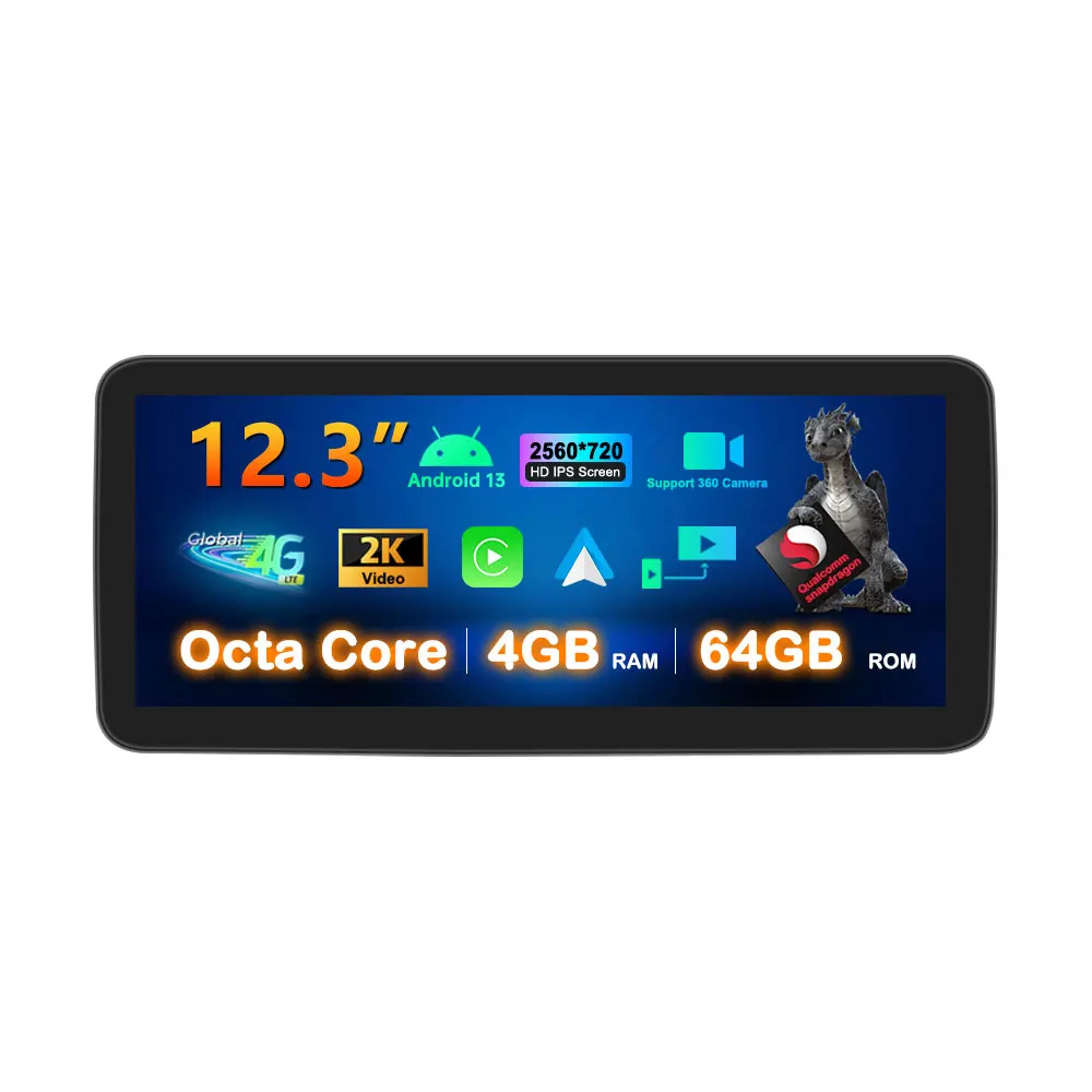 Topnavi NEW Incell Touch Screen Car Infotainment GPS FM AM RDS Android Auto Stereo 12.3 Inch Carplay Car Radio