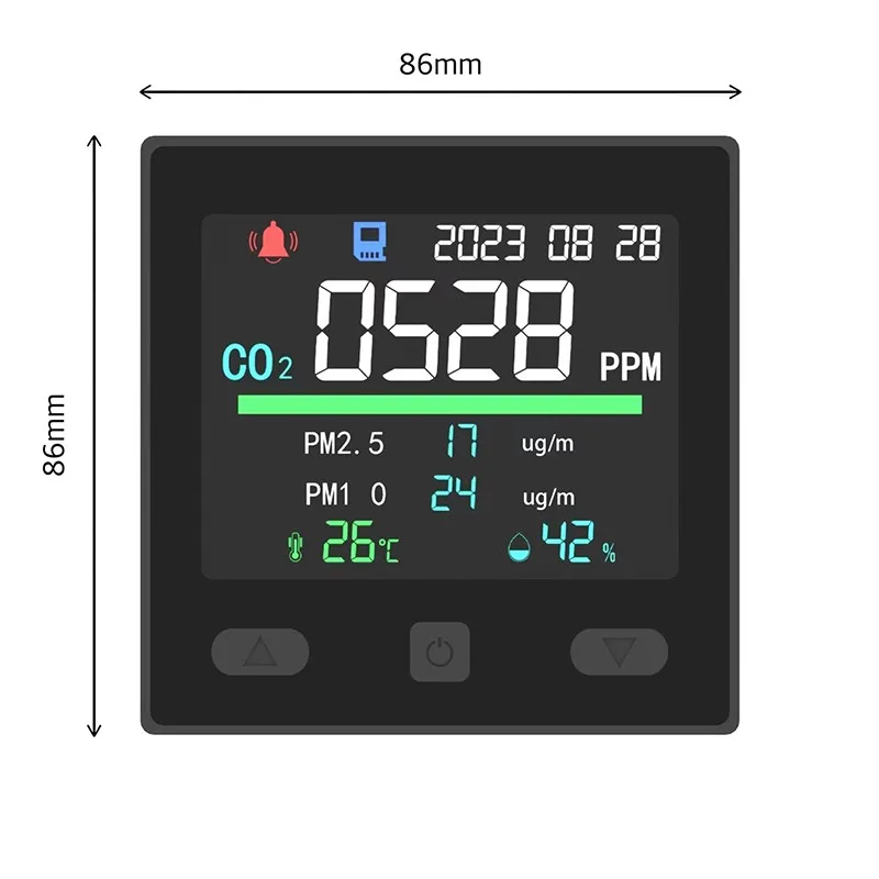 New tuya intelligent APP control embedded 86 panel CO2/PM2.5/PM10 temperature and humidity air detector