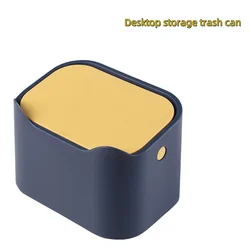 Mini Kitchen Desktop Trash Can Cute Cartoon with Lid Dormitory Bedroom Dressing Table Office Press Type Garbage Storage Box