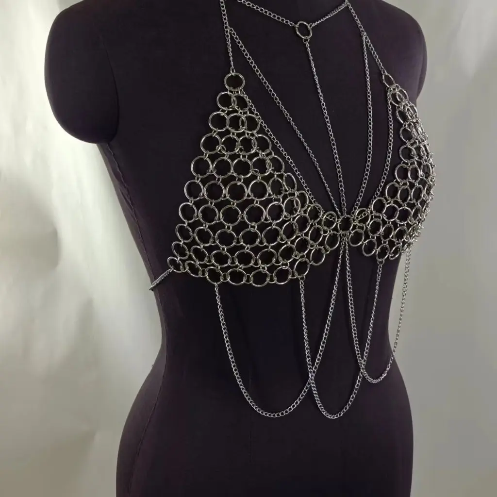 

FB3396 Strapless Metal Chain Tassel Swing Top European American Style Small Vest Body Chain for Women