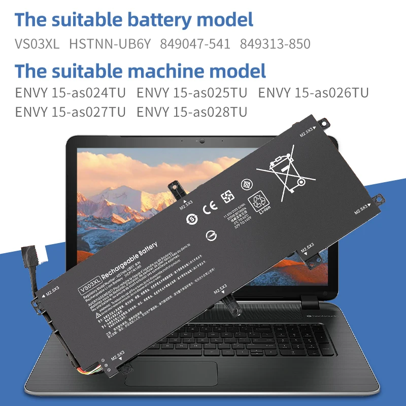Imagem -06 - Bateria do Portátil para hp Envy 15-as 15-as014wm 849047541 Hstnn-ub6y 849047-541 849313850 Suozhan-vs03xl