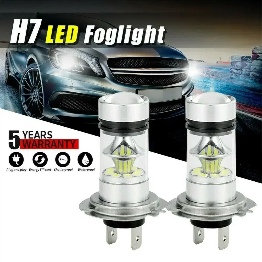 ใหม่ H7 LED ชุดเปลี่ยนไฟหน้าหลอดไฟ High Low Beam 100W 6000K Super White 6000K ขับรถอัตโนมัติไฟหน้าสูงต่ํา 12V