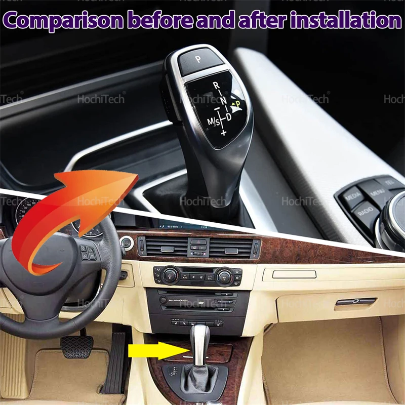 قطع غيار السيارات والعتاد التحول المقبض رافعة عصا لسيارات BMW 3 سلسلة E90 E91 E92 E93 2006-2012 في LED بو الجلود الداخلية اكسسوارات