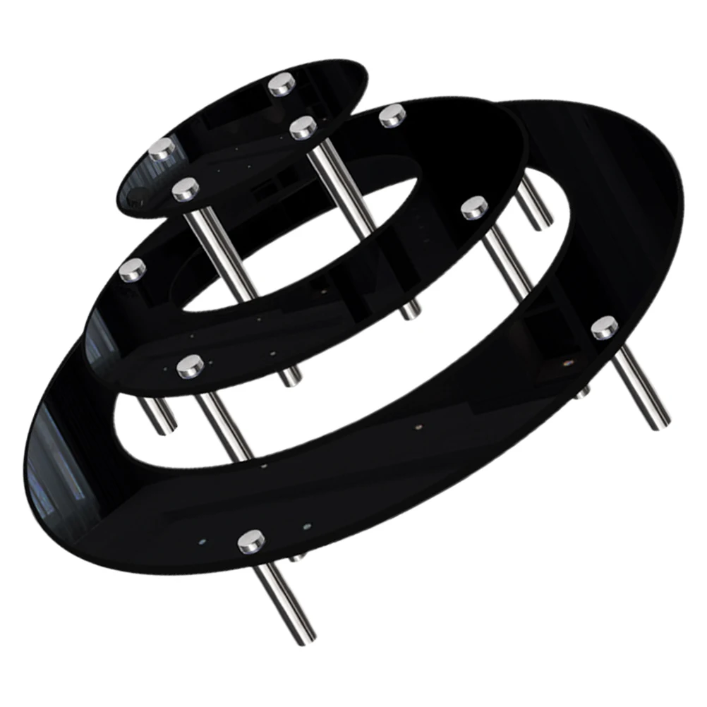 

3 Pcs Cake Stand Dessert Stand Dessert Display Holder 3 Layers Metal Riser Black 5cm 7cm 10cm Pins Birthday Party