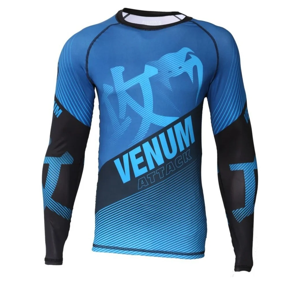 Long Sleeve Sports Compression Shirt Breathable Elastic Gym Training Fighting Quick-Dry Top