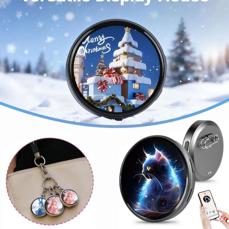 

HD Touch Screen Digital Electronic Badge Smart Anime with Video and GIF Display for Backpack Cosplay Compact Unique Gift