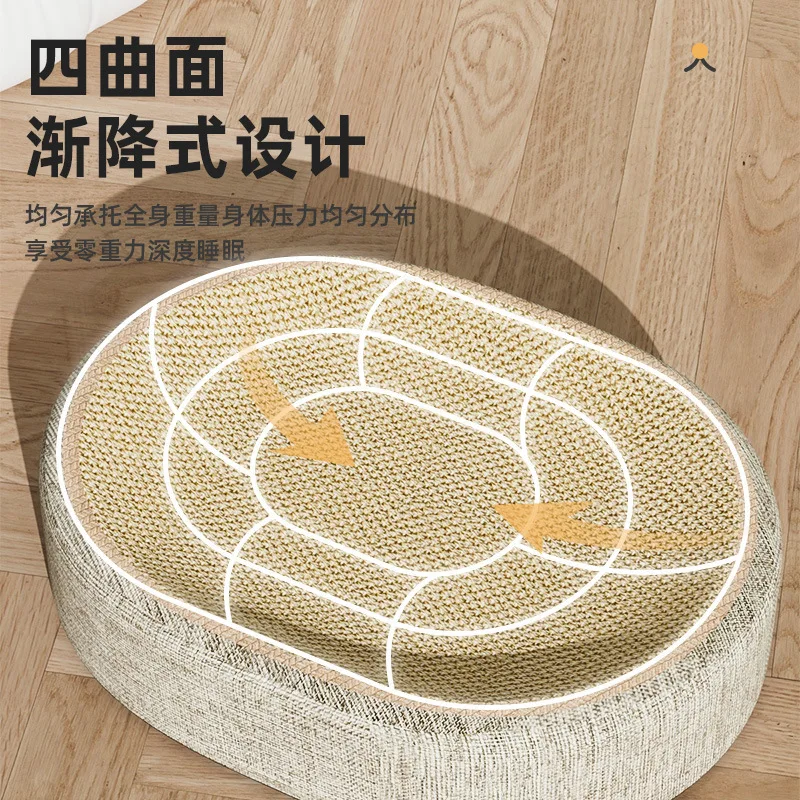 

Прочная когтеточка из сизалевой ткани с кроватью овальной формы, небьющийся инструмент для шлифования когтей, без линяния