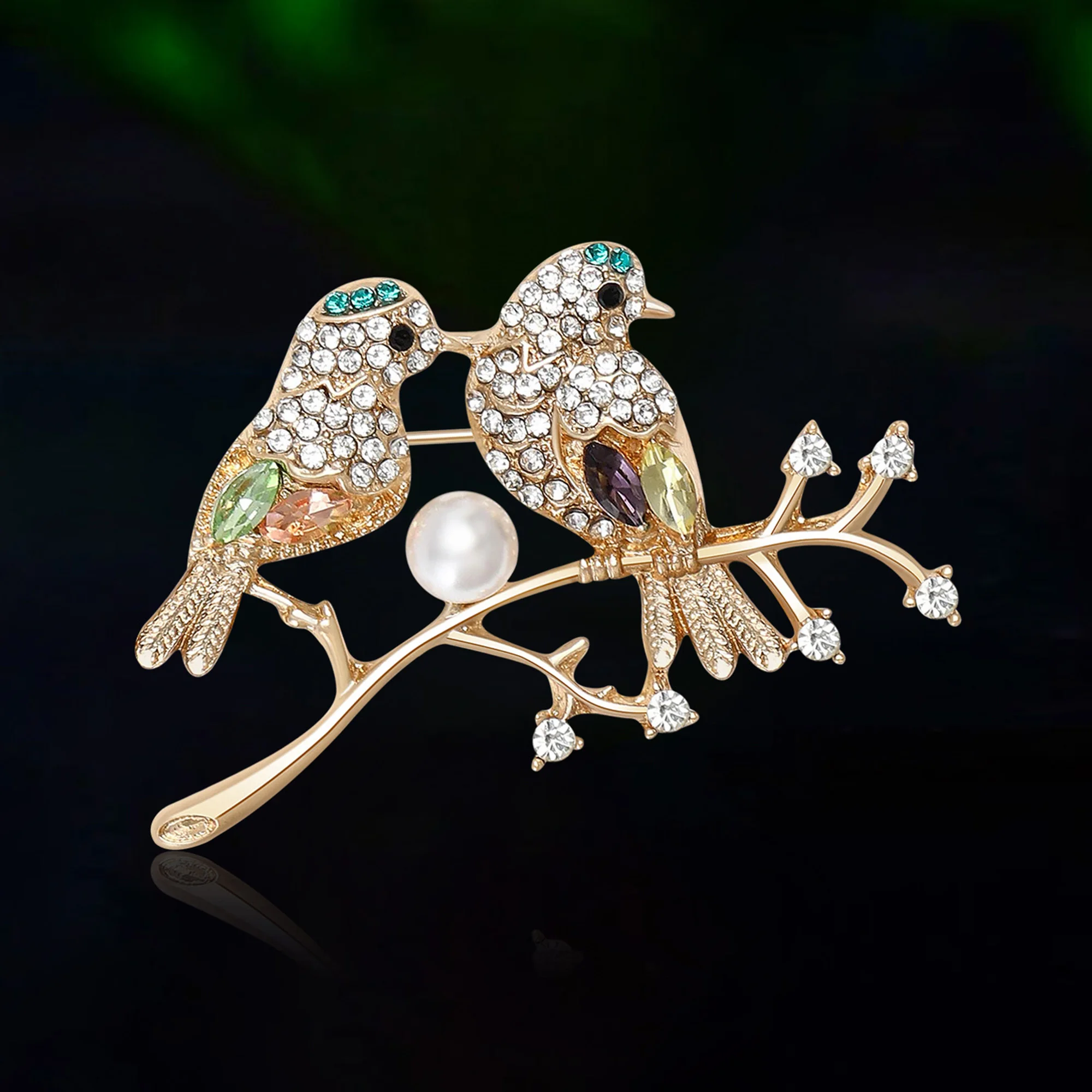 

Classic Rhinestone Bird Brooches for Women Unisex Pearl Animal Pin Keychain Event Party New Gifts Jewelry Decoration Accessories