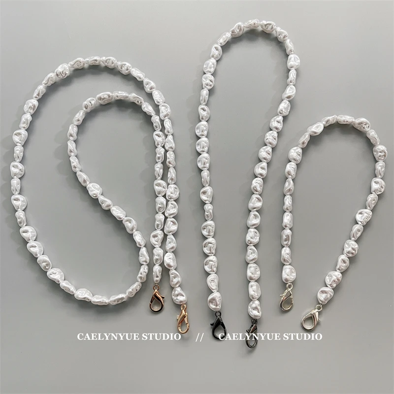 

40-130cm Bag Chain Irregular Pearl bag chains unique Bag Accessories Handmade Phone Case DIY Fashion Detachable Handbag Straps