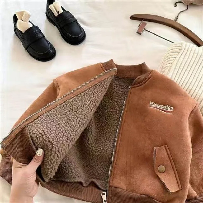 Cool Boys Overcoat Autumn Winter Korean Style Children Warm Thicken Jacket Coats For Kids Casual Outerwear Baseball Jacket