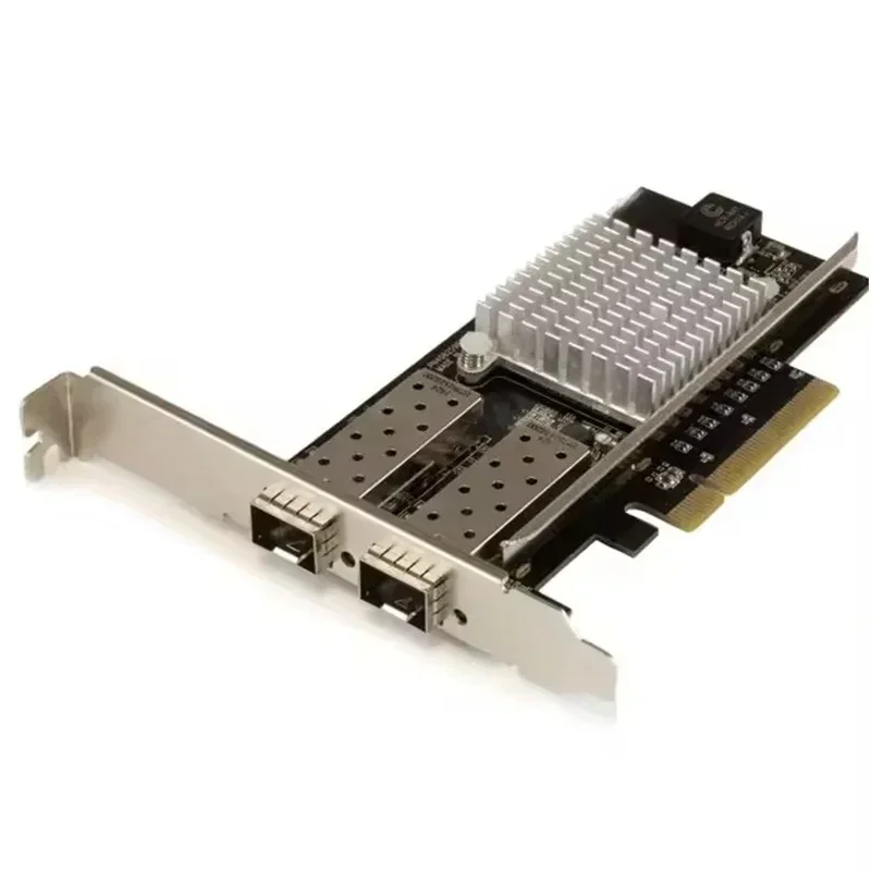 Dual-port 10gbps network interface card for high-speed connections with low latency performance