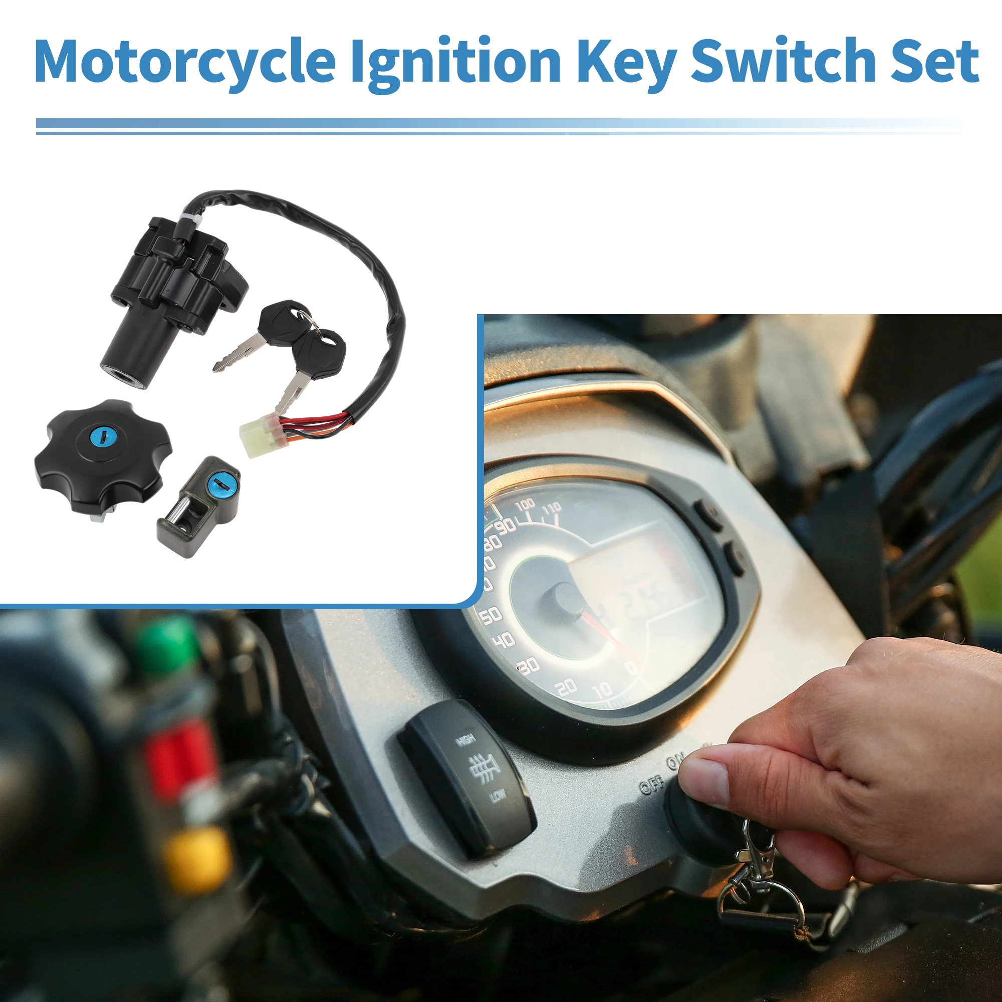 

UXCELL Ignition Key Switch Ignition Switch Lock Set for Suzuki DR650 1996-2022 1 Set