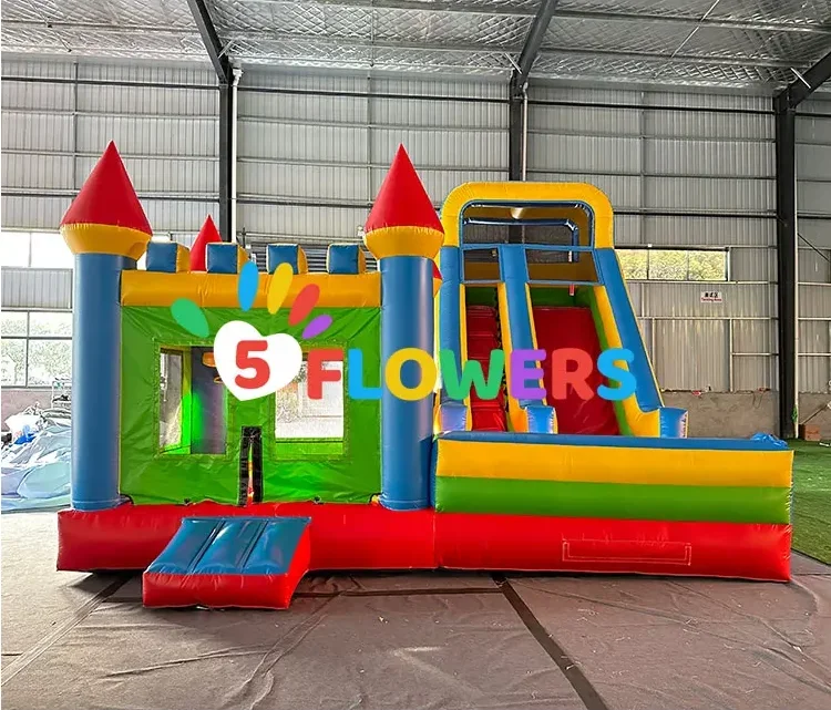 Colorful dmuchany zamek inflatable combo slide kids outdoor jumping bouncer bouncy castle for party rental