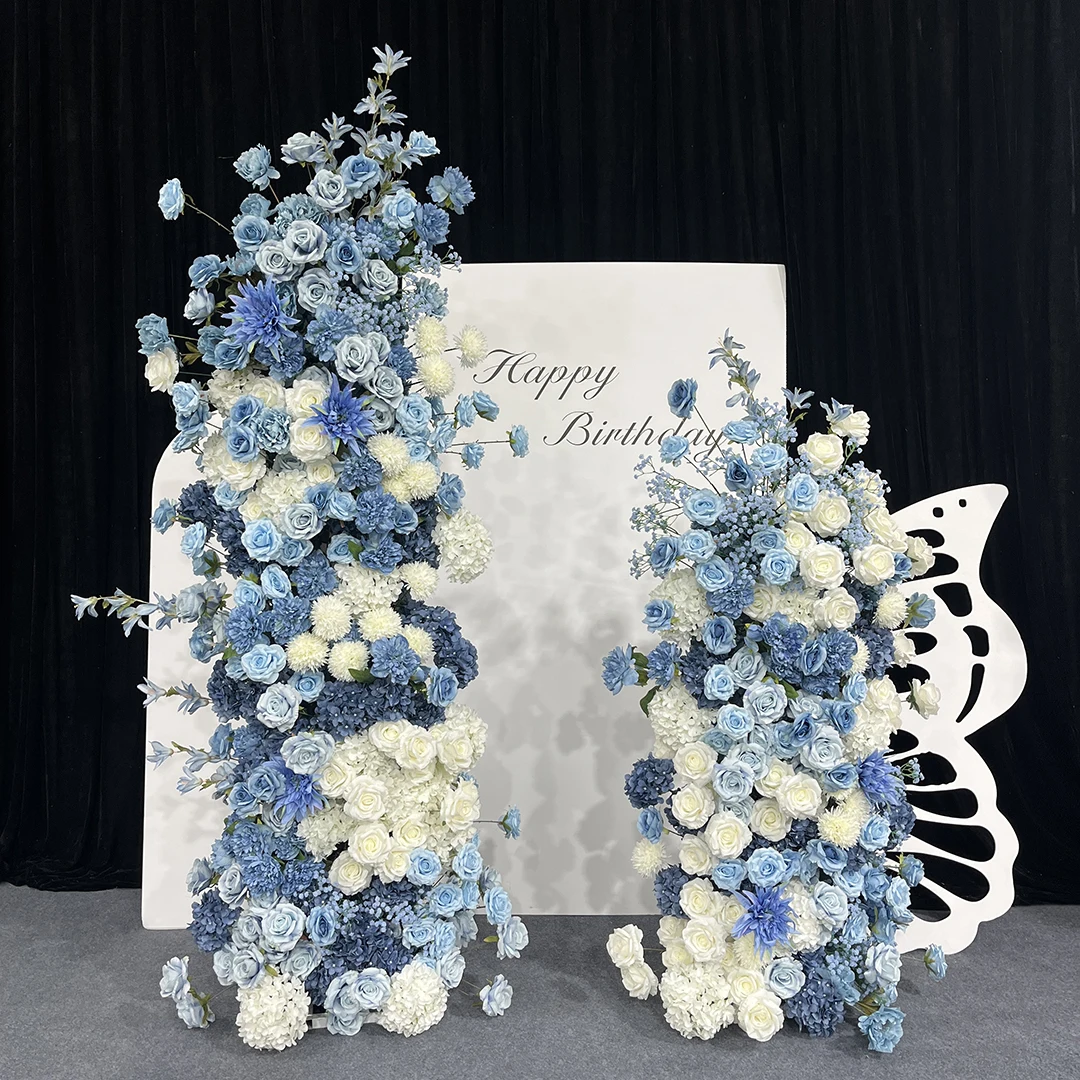 

Sunwedding New Arrival Custom Silk Wedding Floral Arch Decoration Colorful Silk Rose Baby Breath Artificial Flower Arch