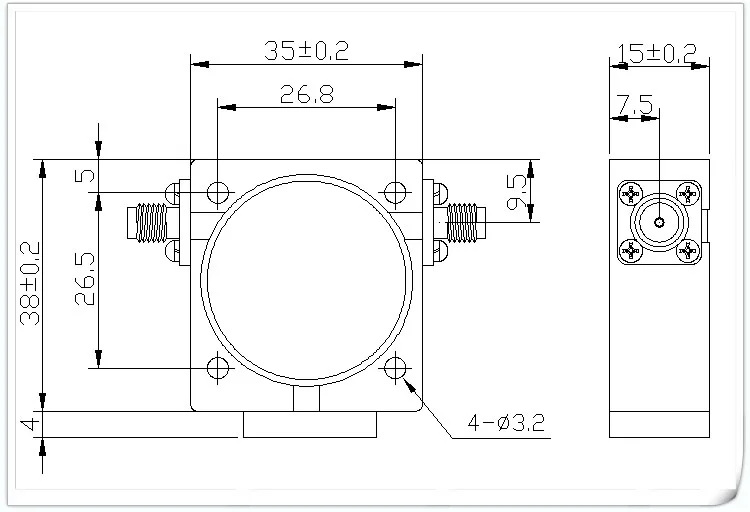 Imagem -03 - Uhf rf Microondas Isolador Tg3538xs Coaxial 3001800mhz