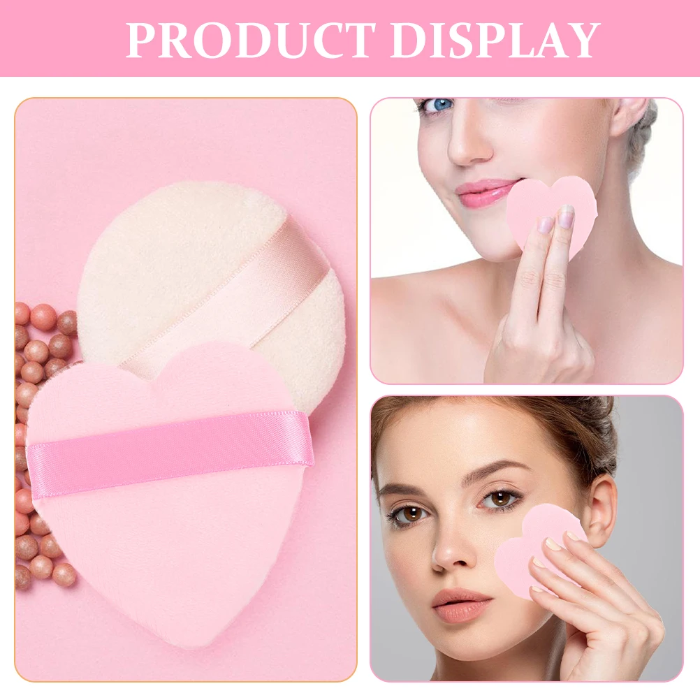 

50pcs Heart for Face Body Cosmetics Powder Makeup Flocking Cushion Soft Apply Loose Powder Foundation