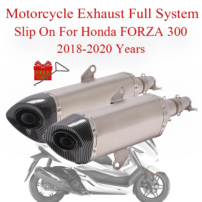 

Motorcycle Exhaust Full System Link Pipe Slip On For HONDA Forza300 300 2018 - 2020 Modified Moto Escape Muffler DB Killer