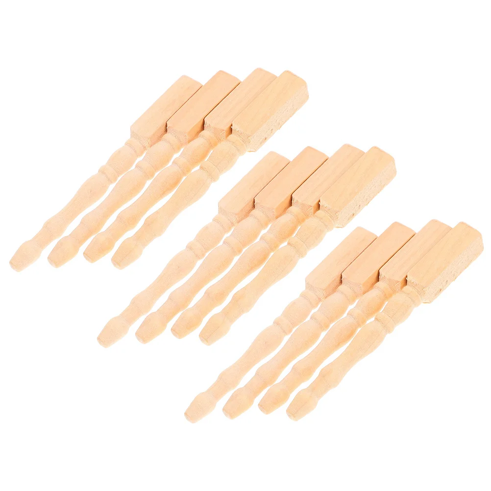 12pcs Miniature Table 1:12 Scale Mini Furniture Feet Wooden Table Legs For Dollhouse Decor Miniature House Accessories Dollhouse