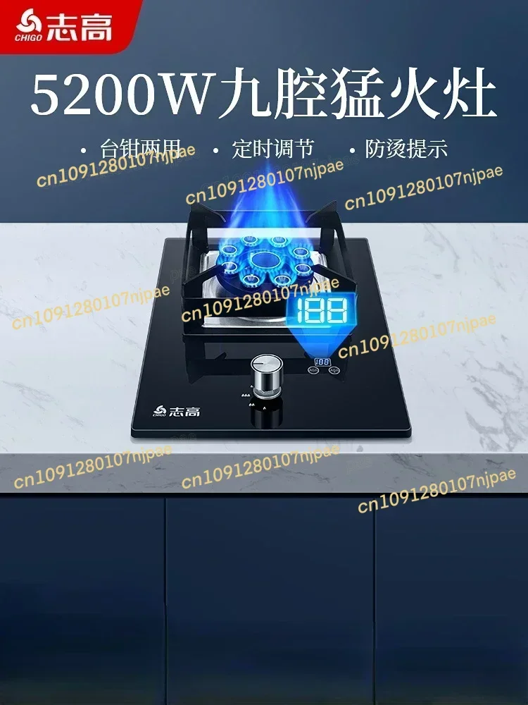 

Energy-Saving Gas Cooker with Powerful Flame, Single Burner Natural Gas Cooktop for Home Kitchen