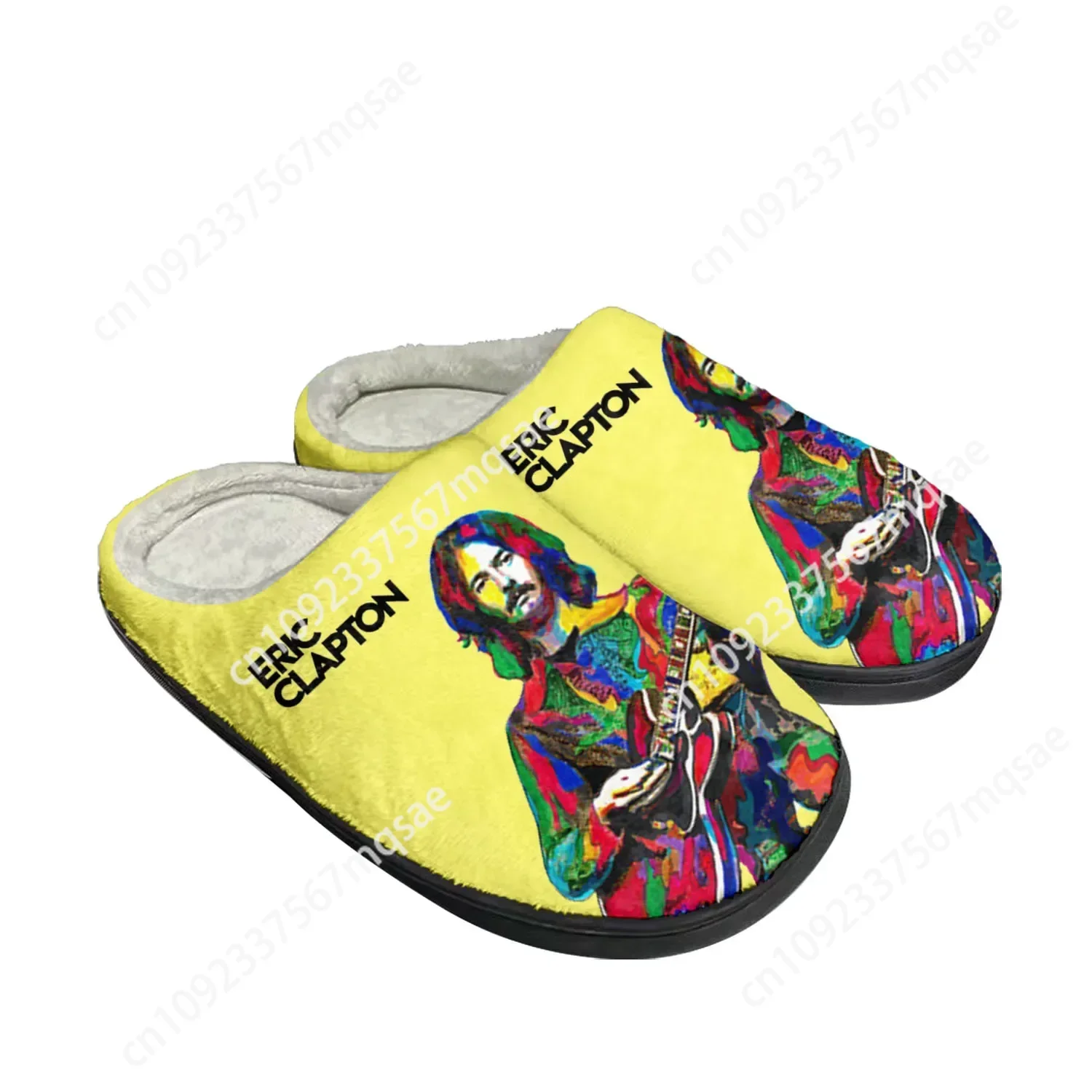 Eric Clapton Rockmusiker Gitarre nach Hause Baumwolle benutzer definierte Hausschuhe Herren Damen Sandalen Plüsch Schlafzimmer halten warm Schuh Thermo Slipper