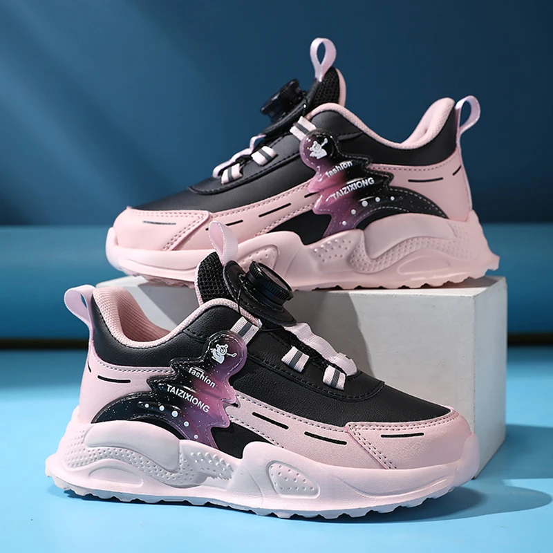 أحذية رياضية جلدية مضادة للانزلاق للأطفال للخريف والشتاء لعمر 5-16 سنة للأولاد والبنات خفيفة الوزن كاجوال للمشي والتنس #3