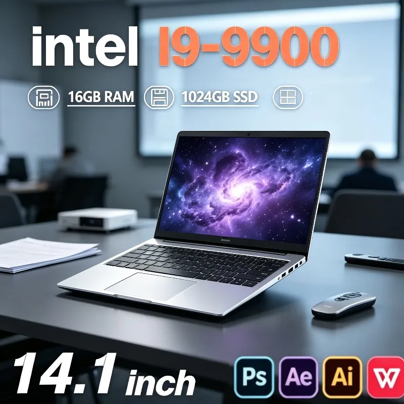 Core i9 9900, 16GB DDR4, 1TB/2TB SSD, High Performance Notebook Portable 14.1 Inch New 2026 for Office Gaming (PC Laptop)