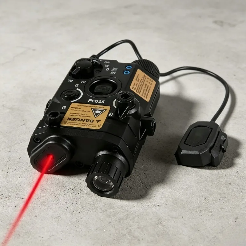 Dual Control Rat Tail Set Alloy PEQ15 Equipped Red Green Light Indicator Spare Parts Fit M300A M600C Flashlight