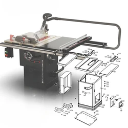 Accessoires d'équipement, ceintures de scie de table, interrupteurs, scies à ruban, iconmachines, accessoires de tour