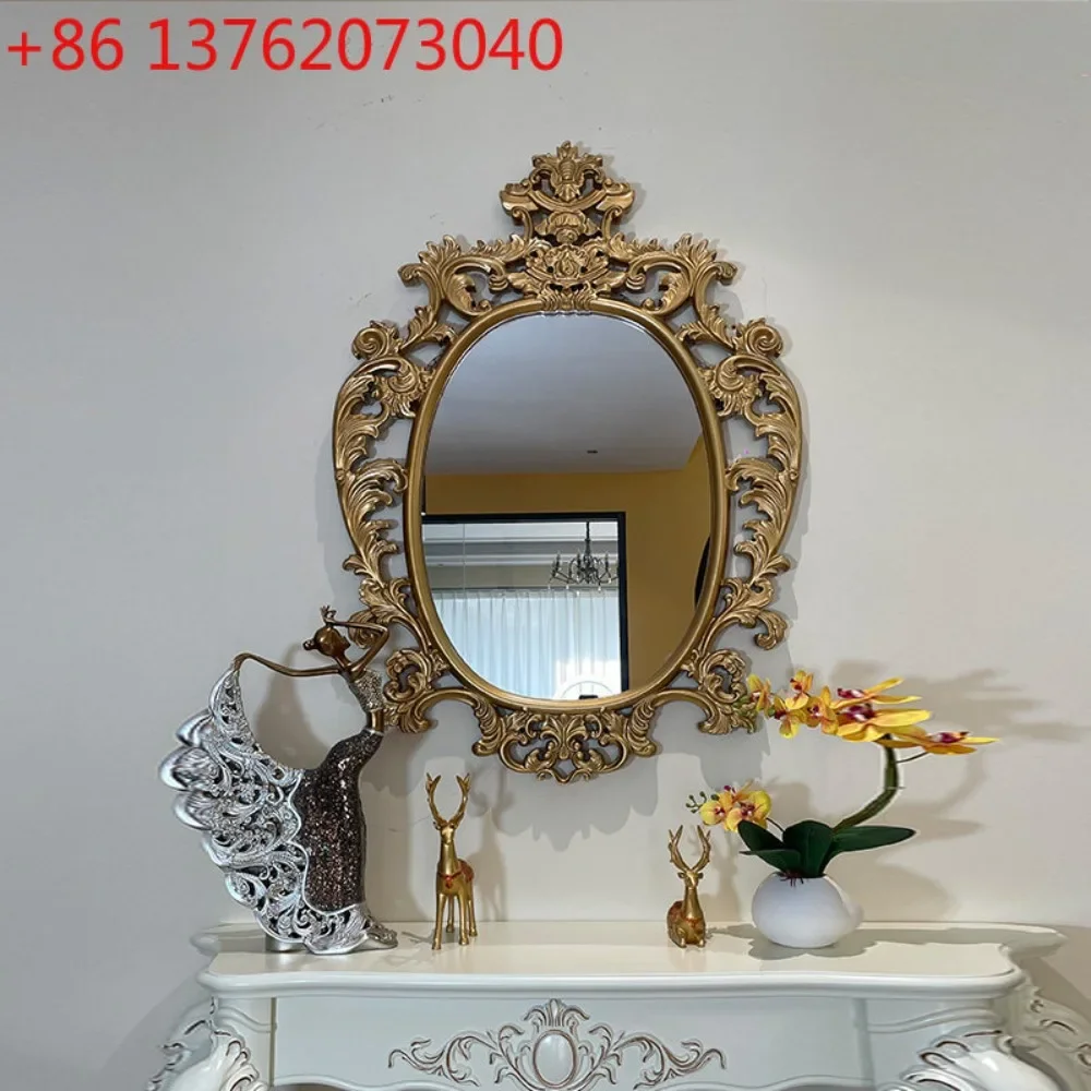 Neoclassical carved decorative mirror, retro mystery mirror