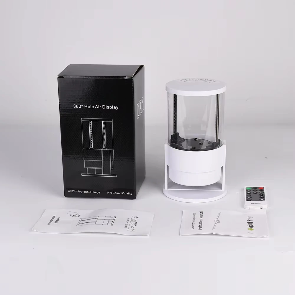 360 Degree View Cylinder 3D Hologram LED Fan Holographic Projector Advertising Playing Equipment With BLE Speaker For Cafe Decor