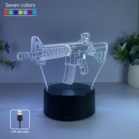 1pc submachine gun modeling night light, USB atmosphere table light, holiday gift table light for friends.