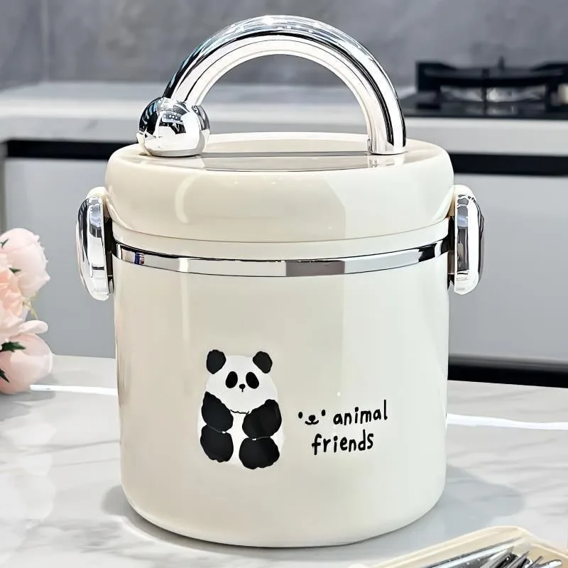 thermal insulation lunch box, 304 stainless steel office workers can microwave heating bento box, children bring rice