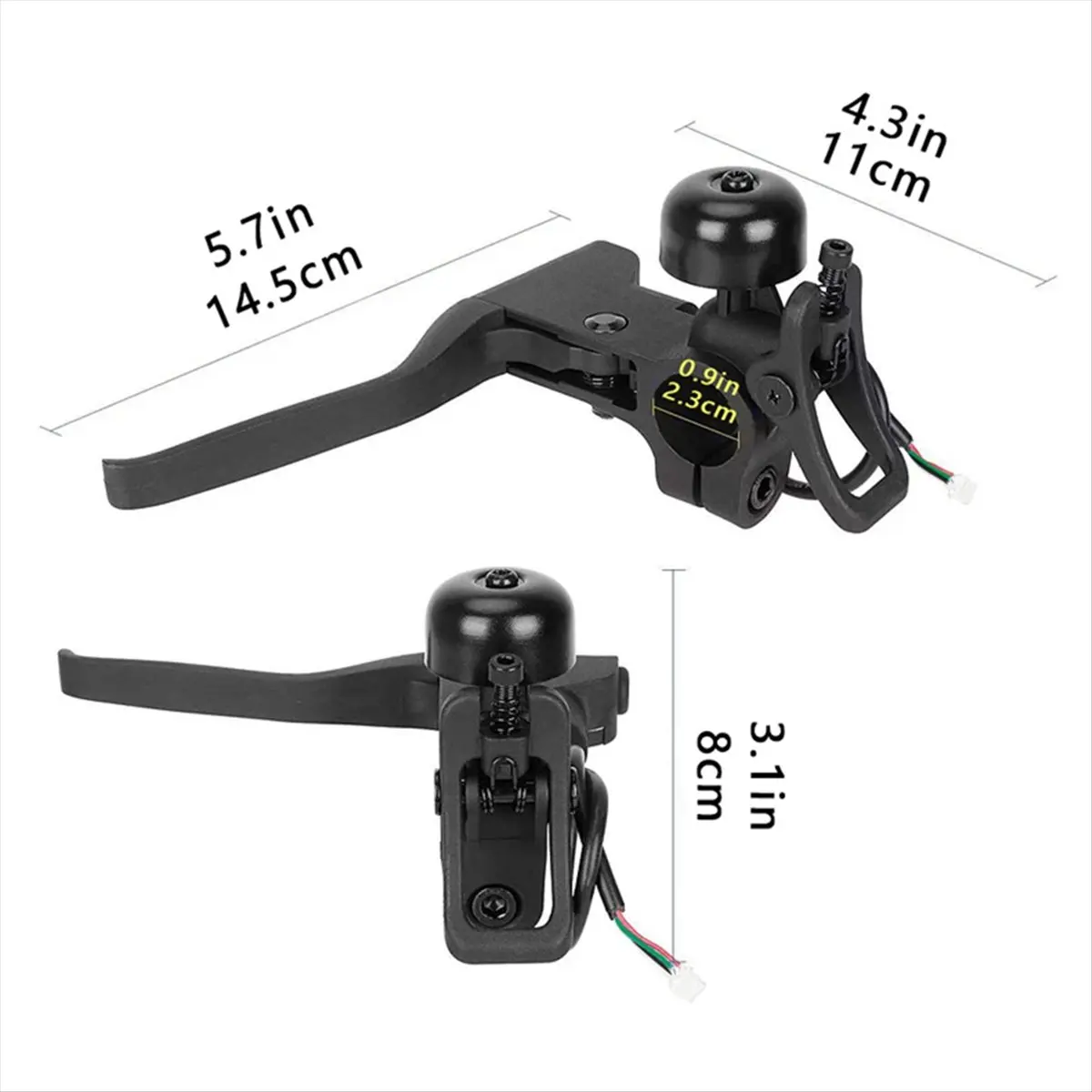 Electric Scooter Handbrake with Bell, Prevent Slip Scooter Handle Brake Lever Waterproof for MI4 4Pro Scooter-A49I