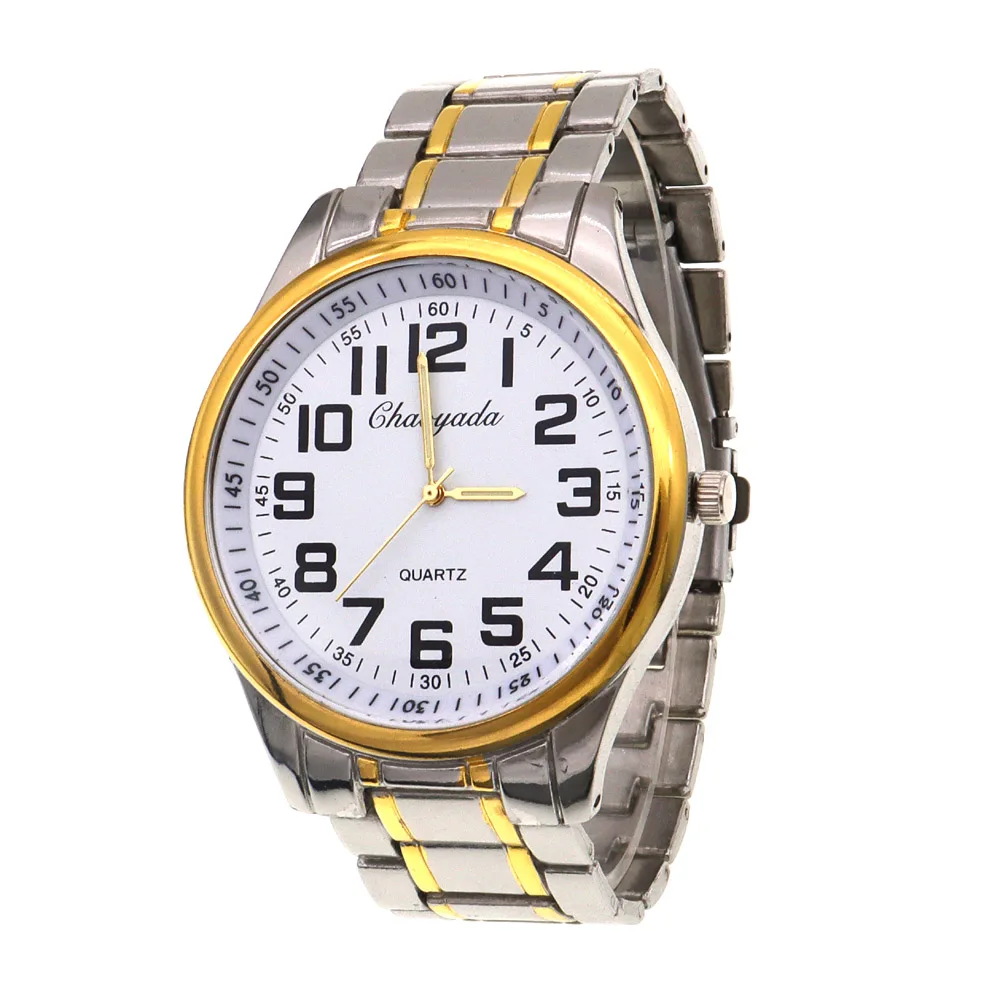 Hoge Kwaliteit Vrouwen Mannen Horloges Quartz Polshorloge Goud Horloge Papa Mama Geschenken Groot Nummer Horloge Analoog Digitaal Horloge Dropshipping