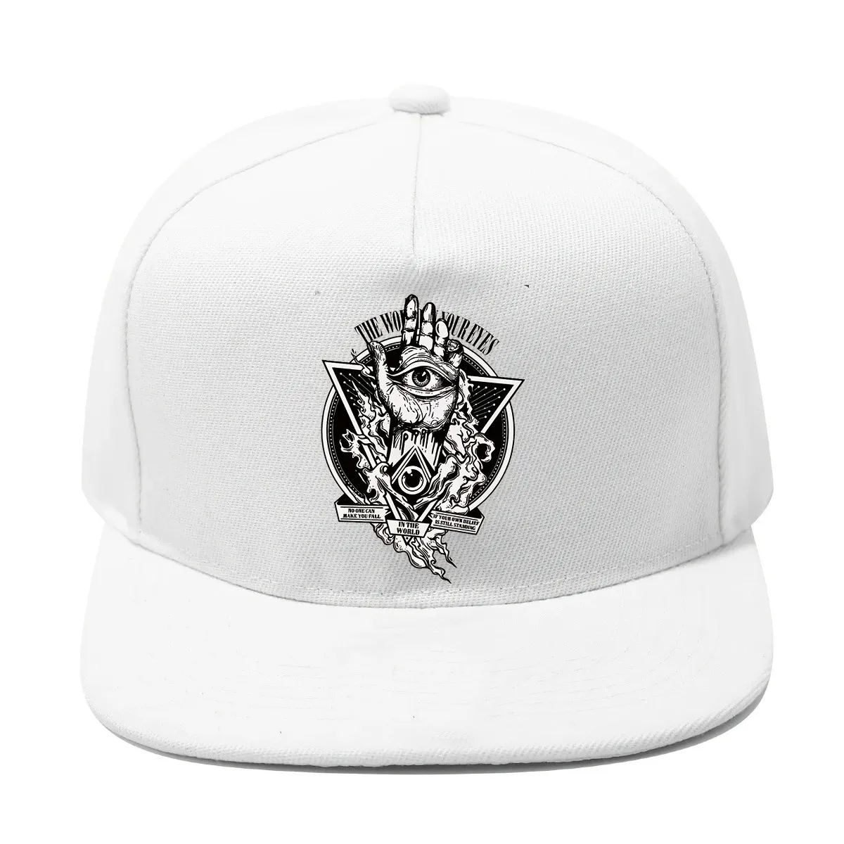 Retro Dark Mysterious Style All-Seeing Eye Mystical Hand Print Men'S Hip-Hop Flat Cap, Lightweight Adjustable