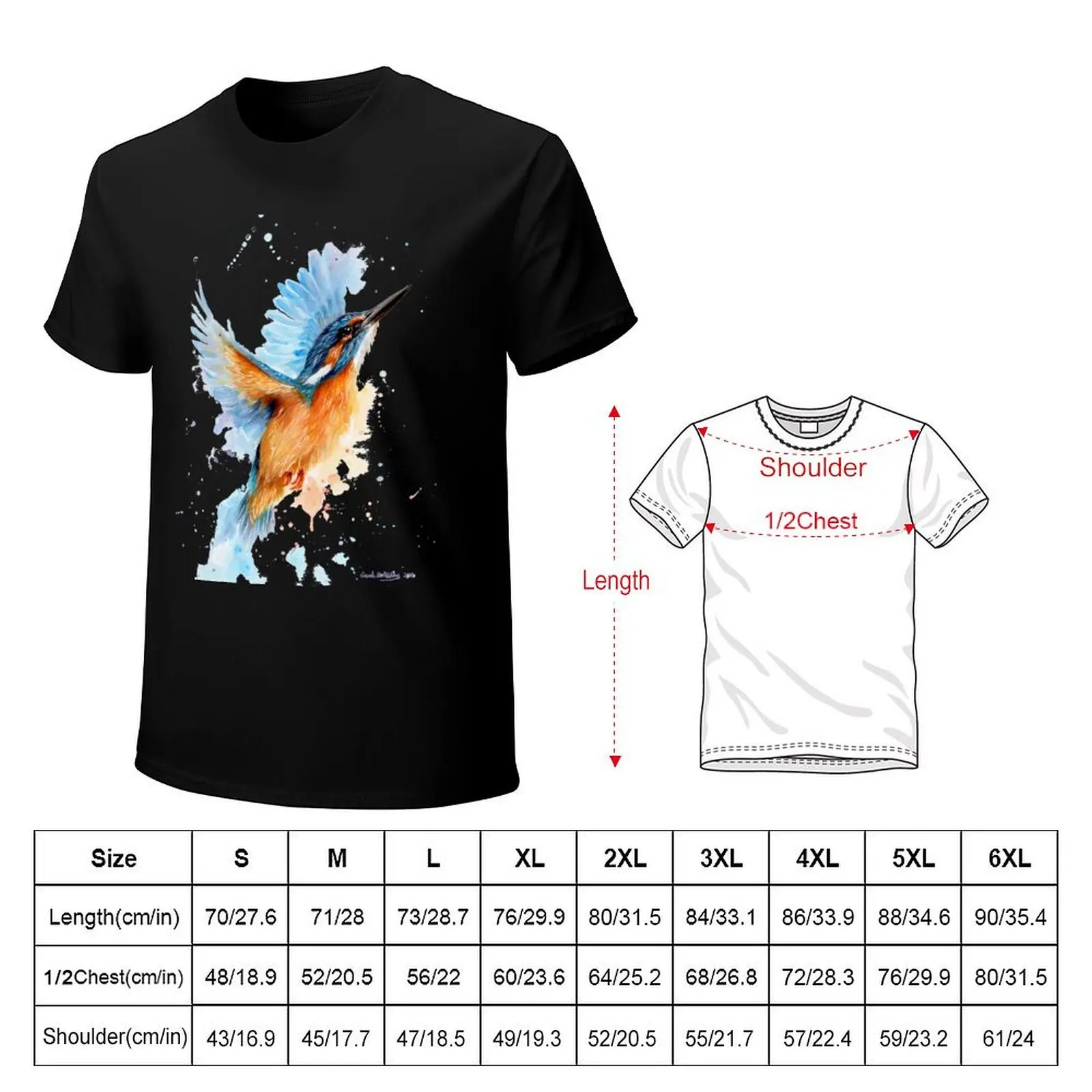 Kingfisher watercolour T-Shirt t shirt man designer T-Shirt