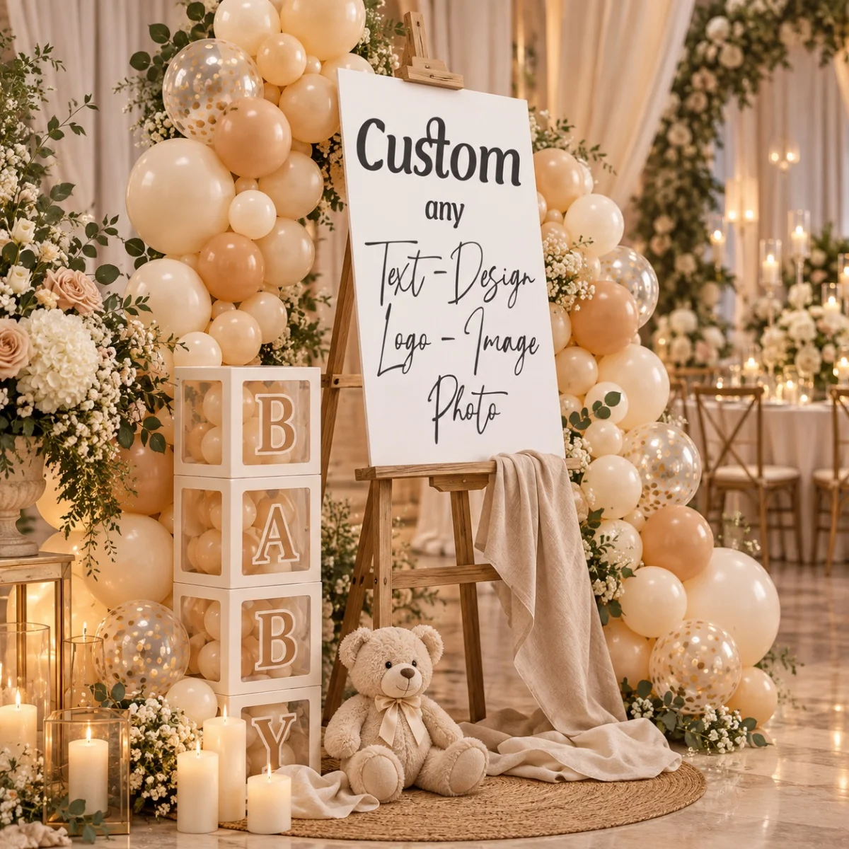 Customized artistic display boards, posters, and unique decorations—perfect for a wide range of holiday parties.