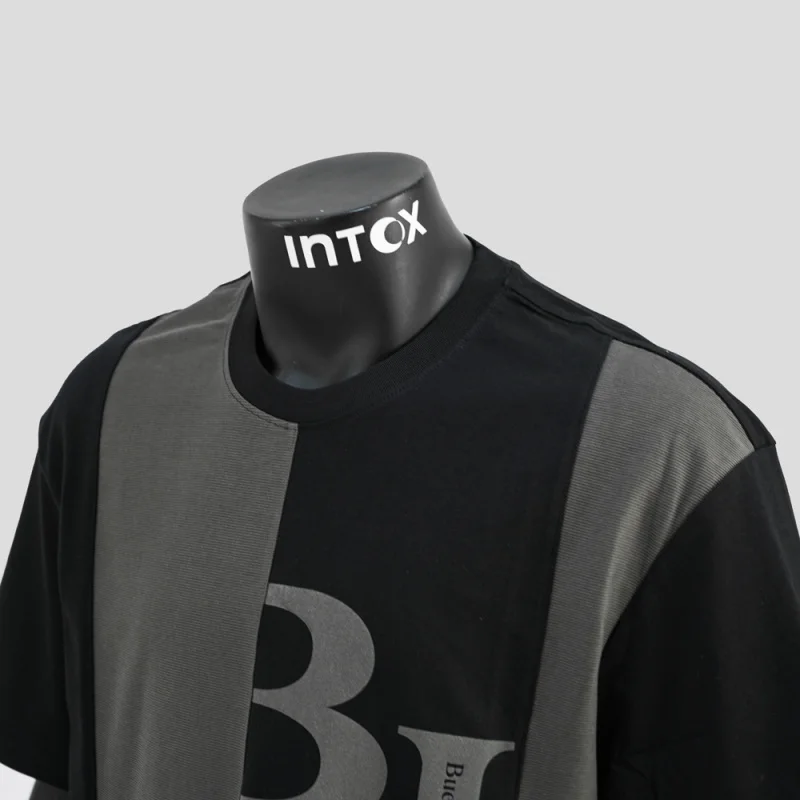 

Fashionable short sleeved t-shirt men's summer patchwork contrasting Japanese trendy round neck top