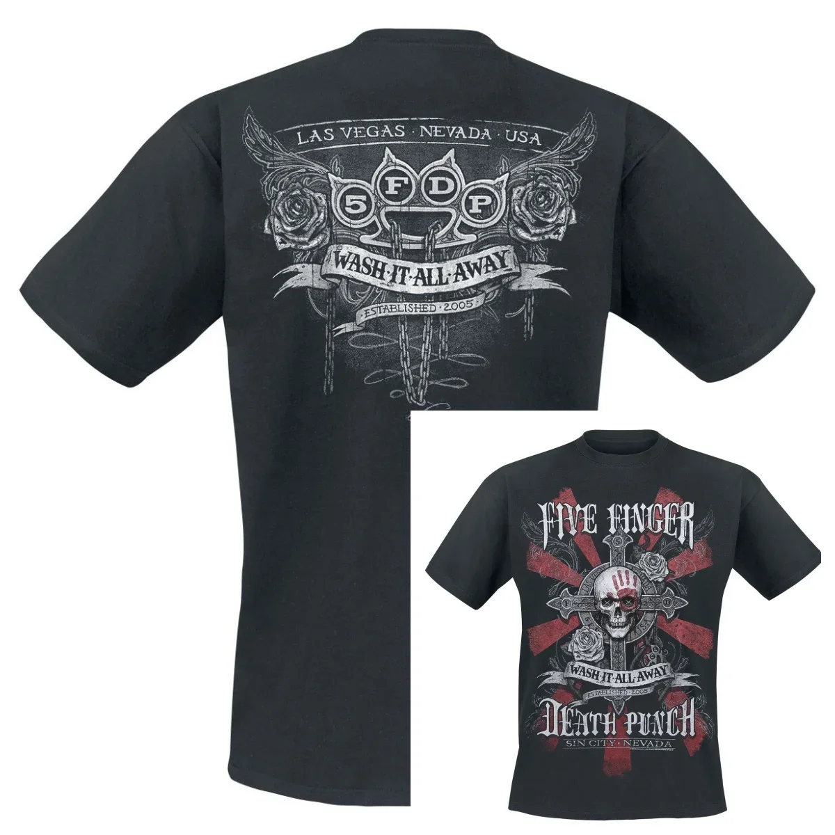 Retro Summer Five Finger Death Punch Graphic Cotton Band Unisex Summer Short Sleeve Fashion Brand Tee Luxury Casual Vintage Tees
