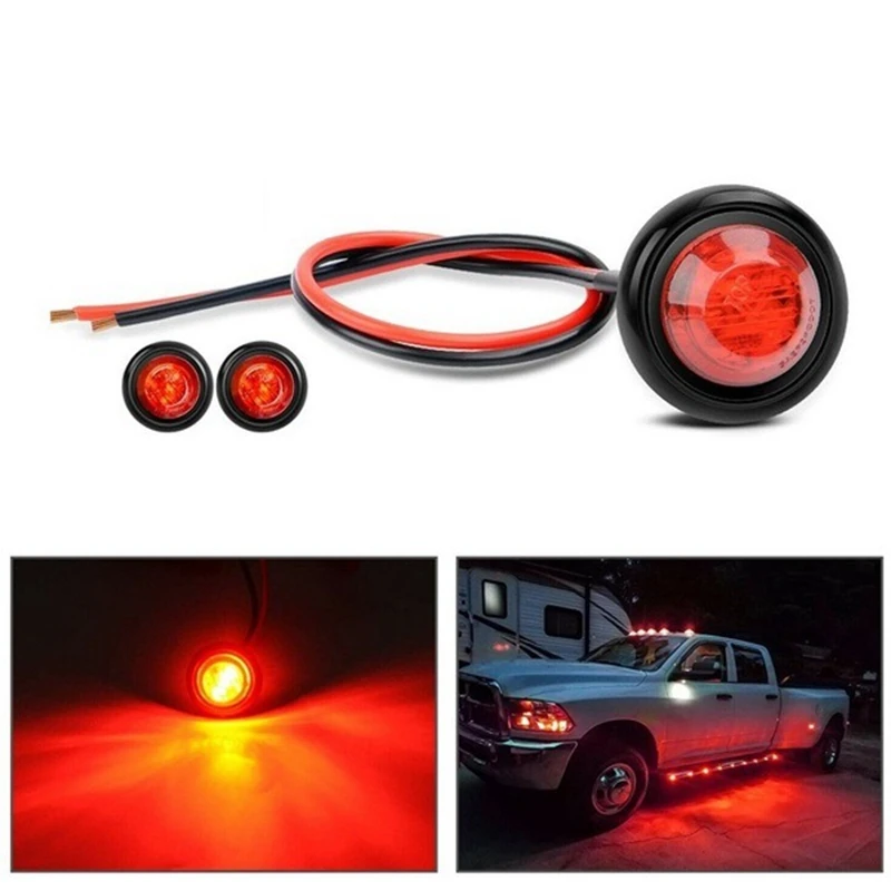 

Round Car Small Light Truck Trailer Side Marker Lights LED Van Bus Clearance Light Turn Signal DRL Running Light External Lamp